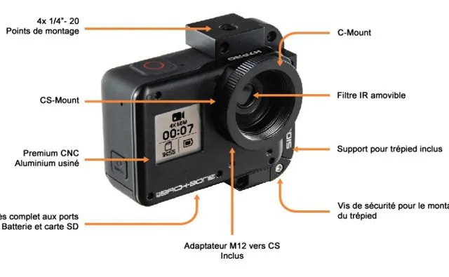 Caméras Gopro® Hero 7 modifiée Ribcage !