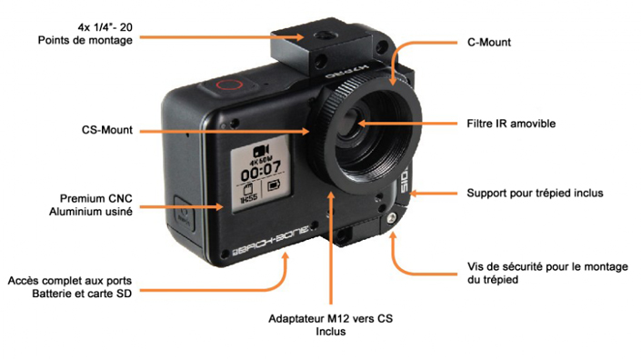 Caméras Gopro® Hero 7 modifiée Ribcage !