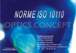 Prsentation de la formation ISO 10110