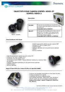 Brochure Objectifs pour GoPro